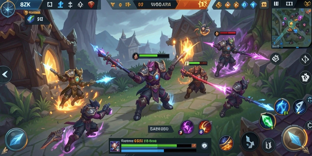 Tampilan grafis epik saat gameplay 8ZK MOBA.