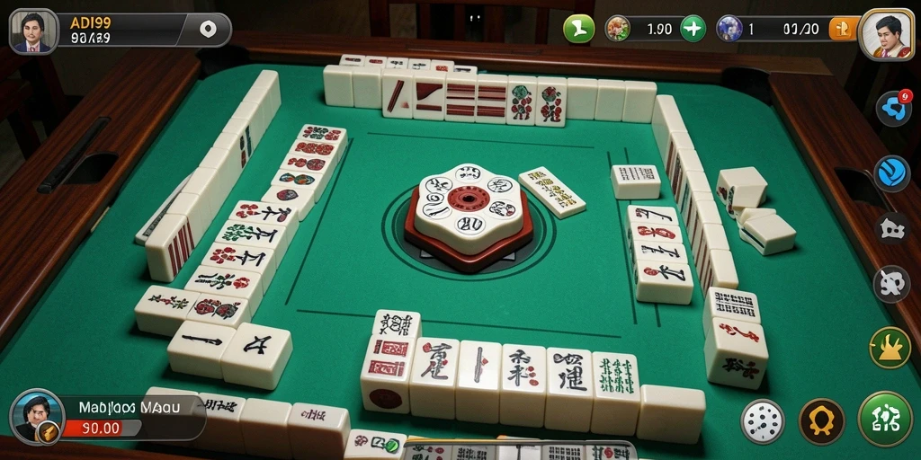Tampilan gameplay menawan dari ADI99 dengan ubin Mahjong berwarna-warni.