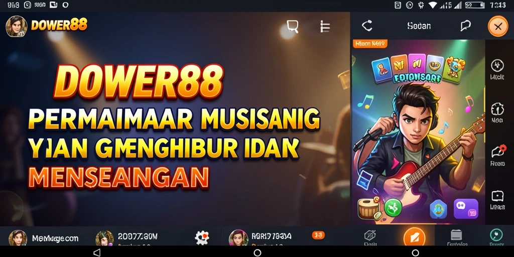 Screenshot DOWER88 menampilkan gameplay interaktif dengan berbagai pilihan lagu.