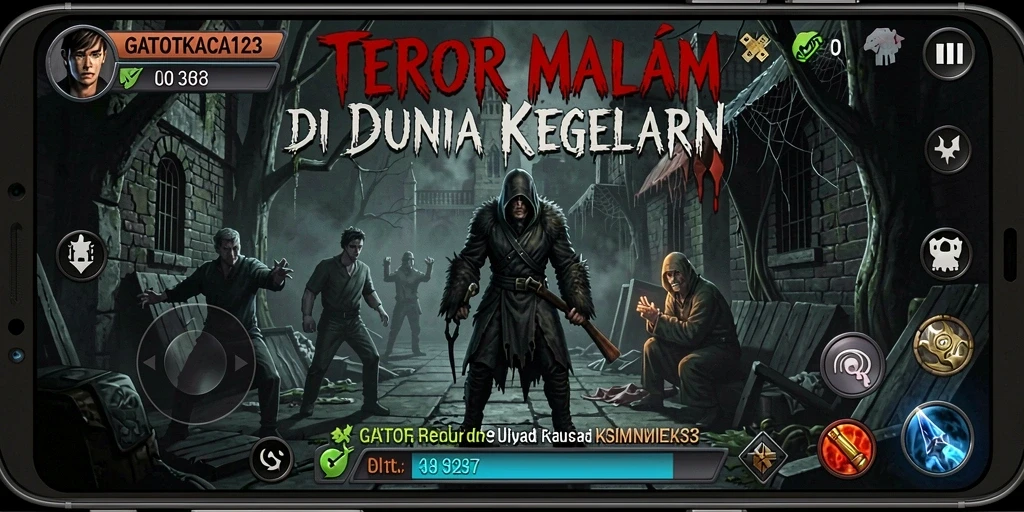 Gameplay menegangkan dengan suasana kegelapan di GATOTKACA123.