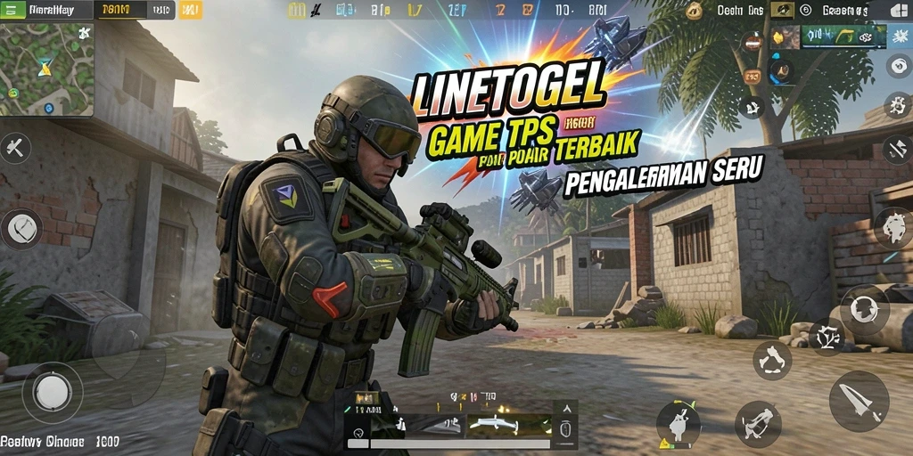 Tangkapan layar utama LINETOGEL menampilkan gameplay TPS yang seru.