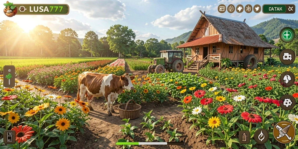 Tangkapan layar LUSA777 menunjukkan aksi seru di ladang pertanian.
