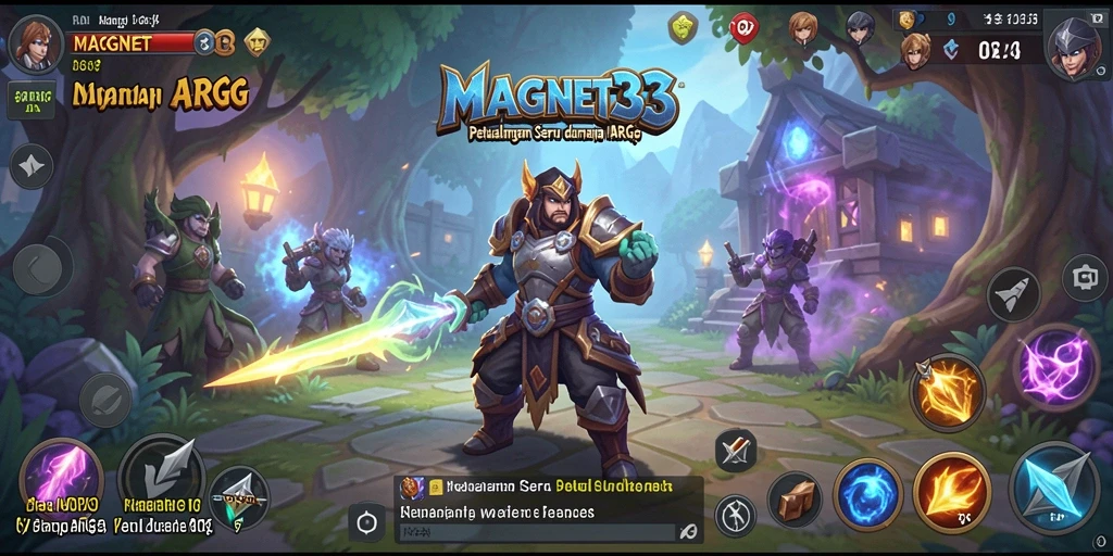 Tangkapan layar gameplay menampilkan pertarungan dinamis dalam dunia MAGNET33.
