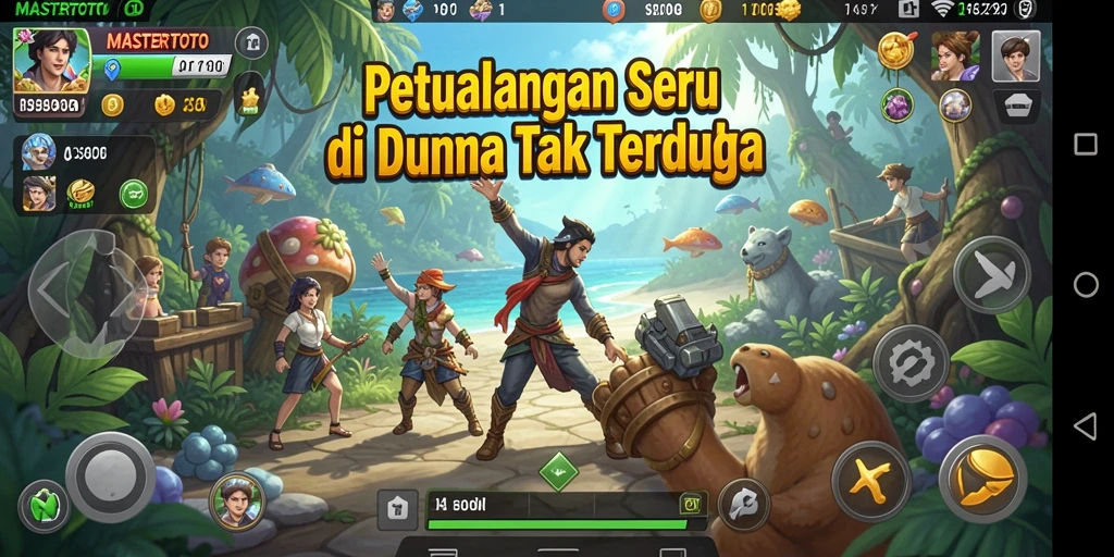 Screenshot gameplay MASTERTOTO menampilkan karakter dalam petualangan seru.