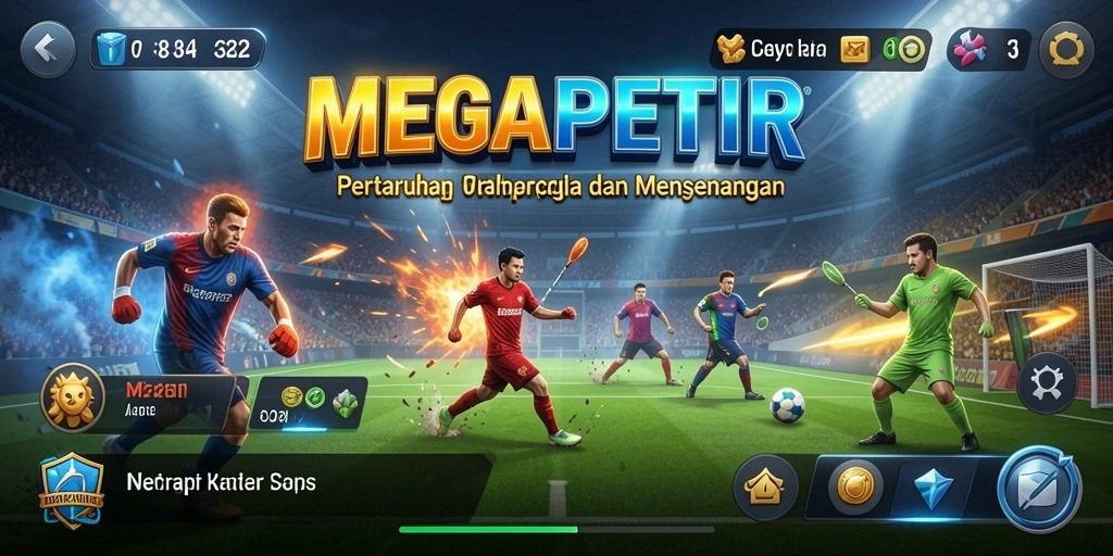 Tampilan utama <strong>MEGAPETIR</strong> memperlihatkan berbagai pilihan taruhan olahraga.