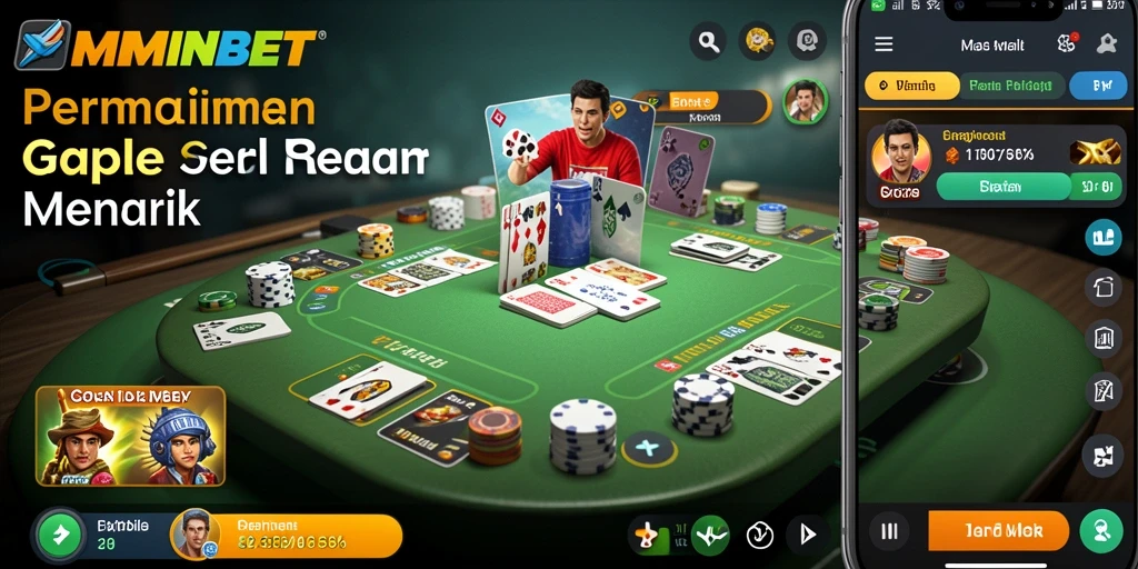 Tampilan gameplay seru MIMINBET dengan kartu Gaple yang menarik.
