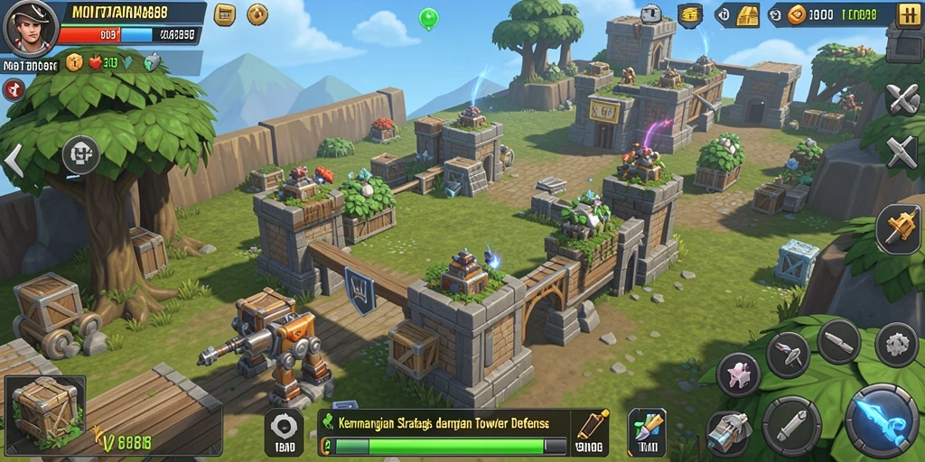 Screenshot MONTANA88 menunjukkan aksi menegangkan dalam permainan Tower Defense.