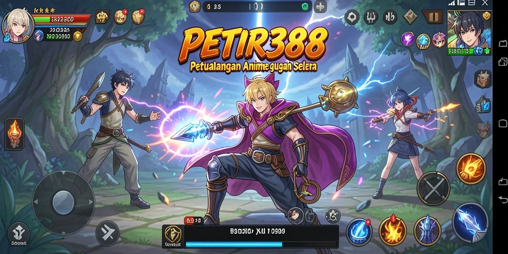 Tampilan gameplay <strong>PETIR388</strong> yang penuh warna dan dinamis.