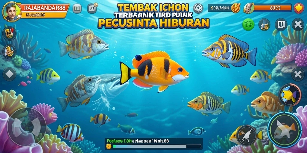 Tampilan menarik dari gameplay Tembak Ikan RAJABANDAR88 yang mengasyikkan.