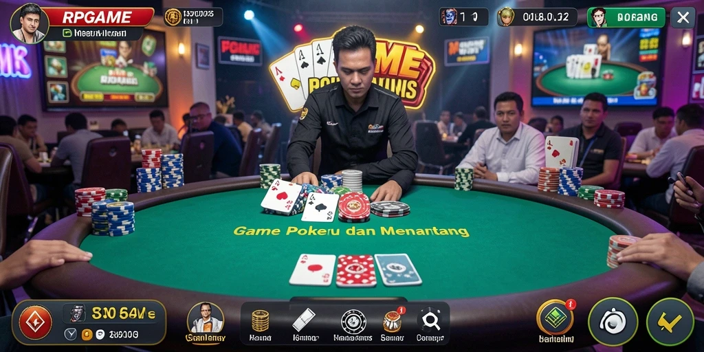 Tampilan gameplay RPGAME dengan berbagai jenis permainan poker yang mengasyikkan.