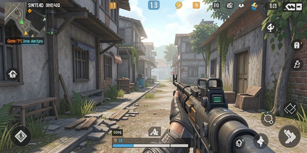Screenshot gameplay <strong>SINTE4D</strong> menampilkan aksi tembak menembak yang mendebarkan.
