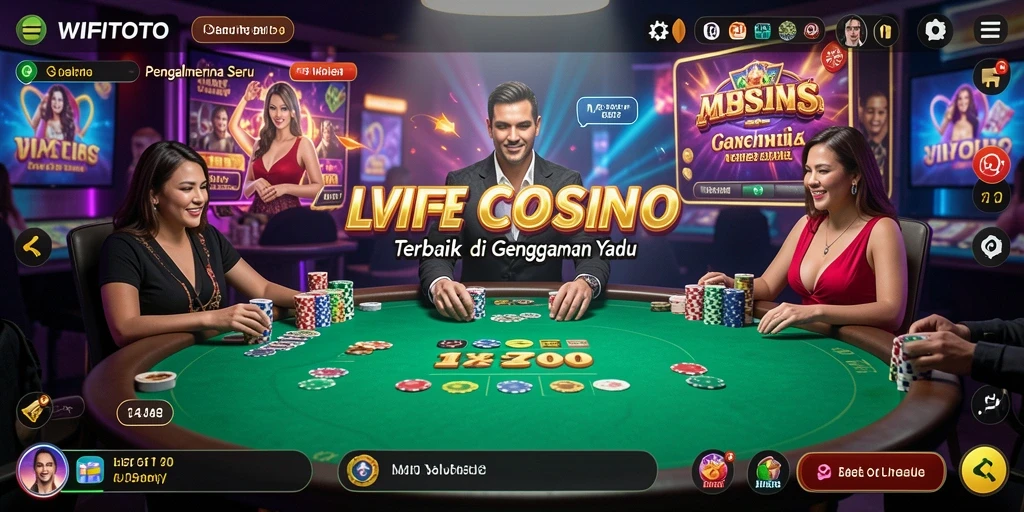 Screenshot menunjukkan dealer langsung dalam WIFITOTO saat permainan berlangsung.